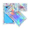 OEM  3 side sealed small holographic plastic laser printing zip hologram bag